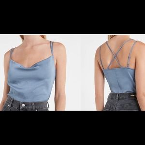 Express Cowl Neck Strappy Thong Bodysuit